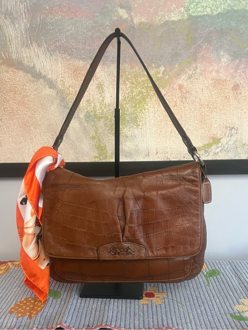 Coach Signature Ashley Shoulder Bag Brown Leather Purse Handbag F17646 - Picture 3 of 14